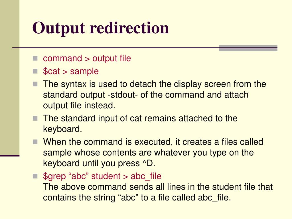 PPT UNIX Chapter 12 Redirection and Piping PowerPoint Presentation, free download ID4392700