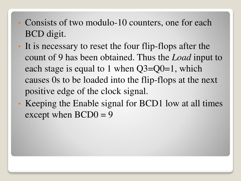 PPT Three Other Types of Counters (BCD Counter, Ring Counter, Johnson