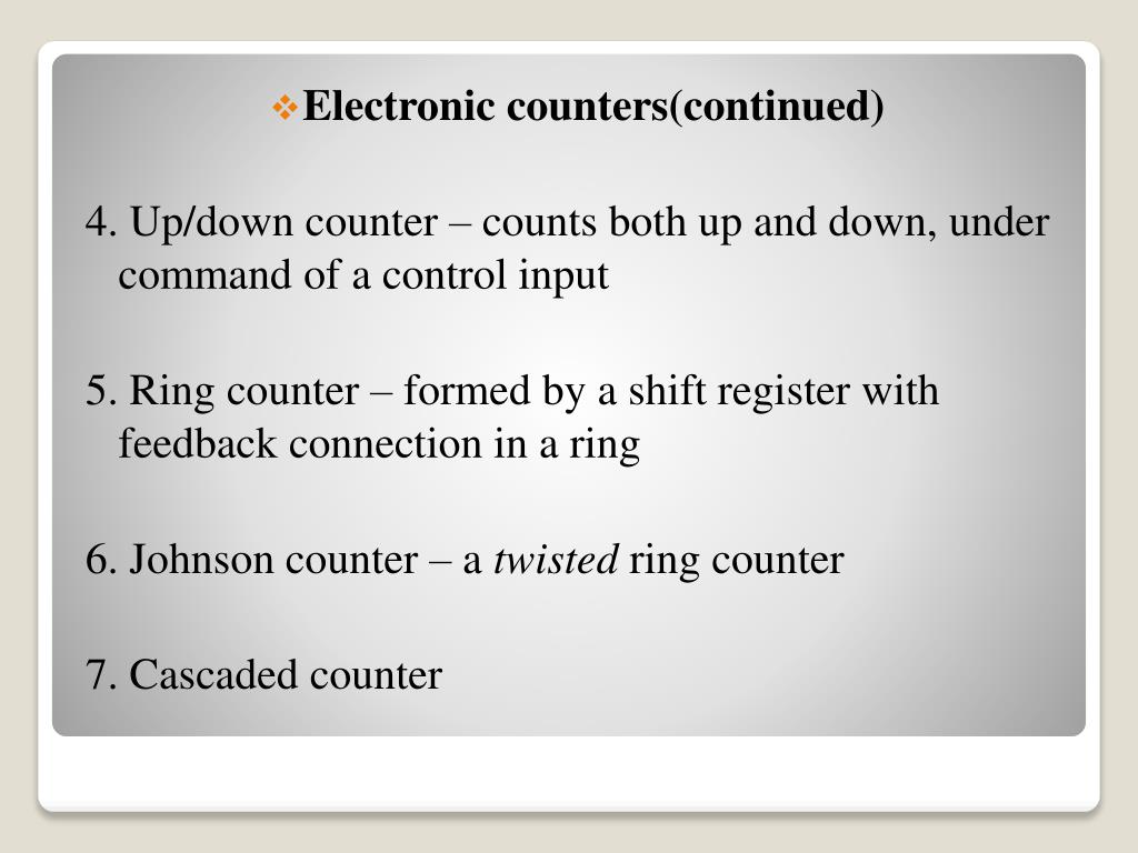 PPT Three Other Types of Counters (BCD Counter, Ring Counter, Johnson