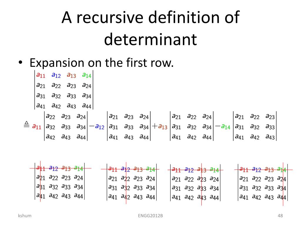 PPT ENGG2012B Lecture 8 Determinant and Cramer’s rule PowerPoint