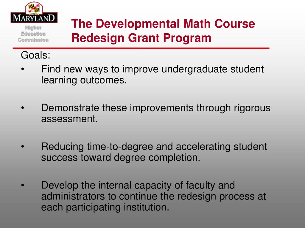 PPT Developmental Math Course Redesign (DMCR) Grant Program Technical