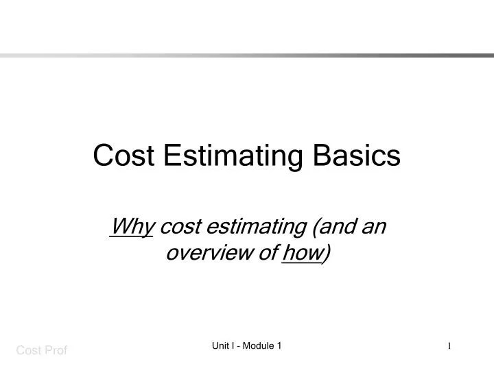 PPT Cost Estimating Basics PowerPoint Presentation, free download