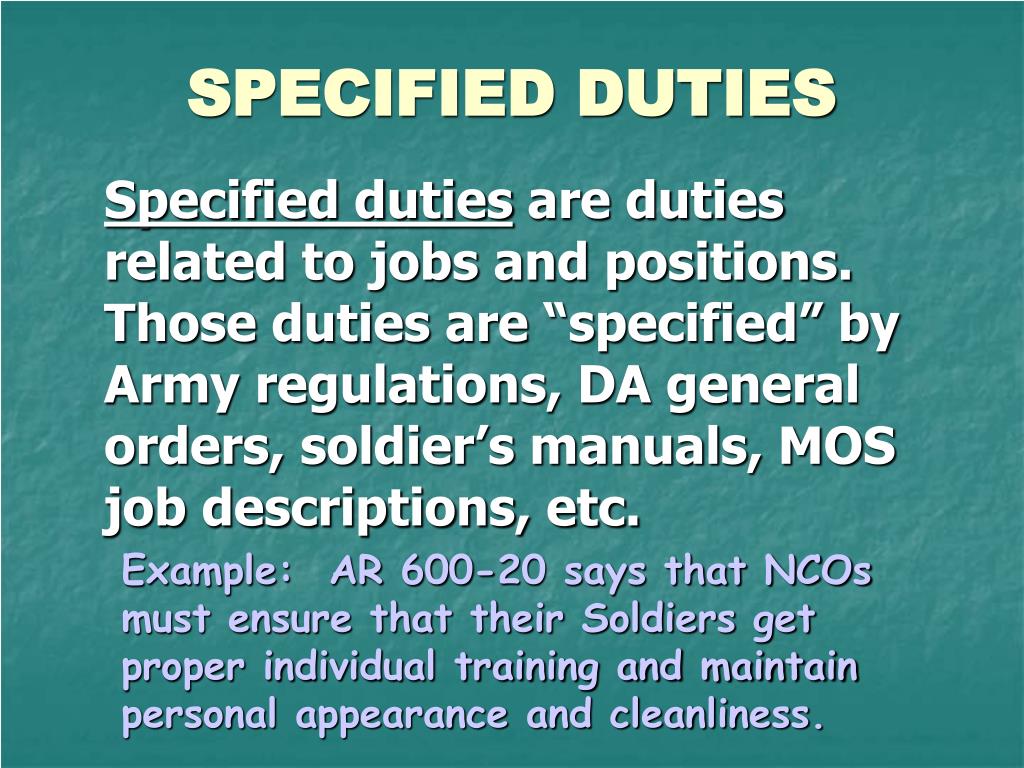 PPT Duties, Responsibilities and Authority of a NCO PowerPoint
