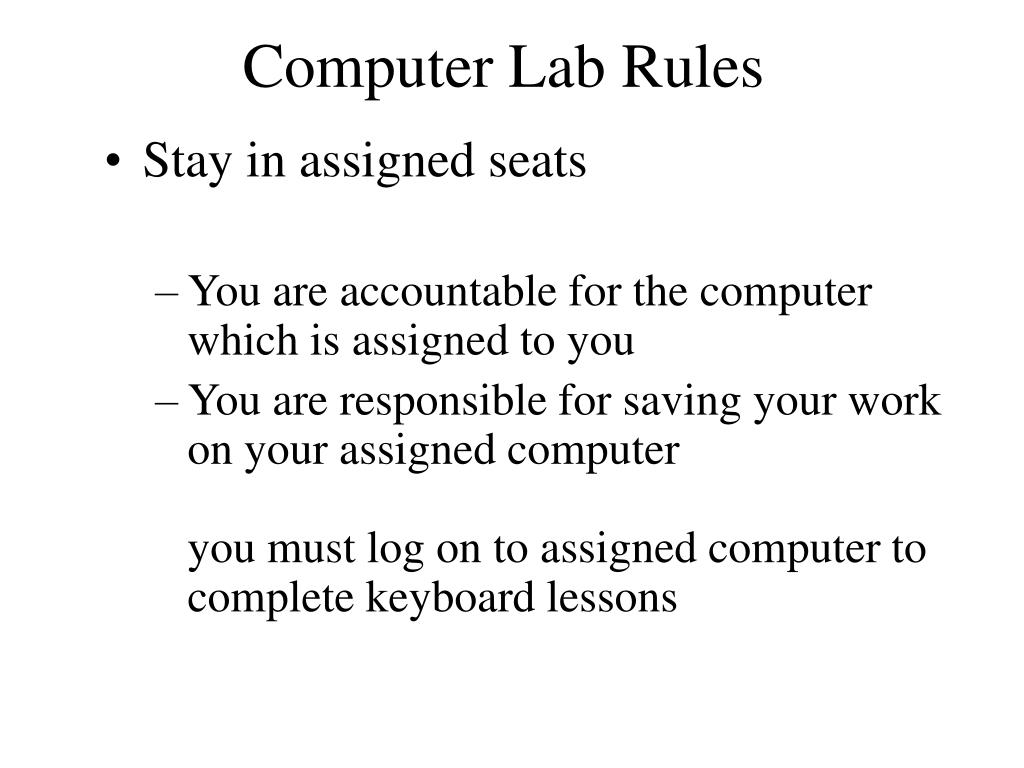 PPT Computer Lab Rules PowerPoint Presentation, free download ID
