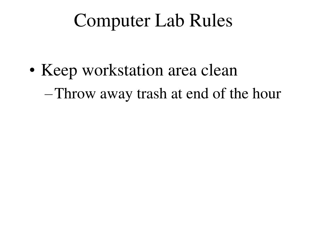 PPT Computer Lab Rules PowerPoint Presentation, free download ID