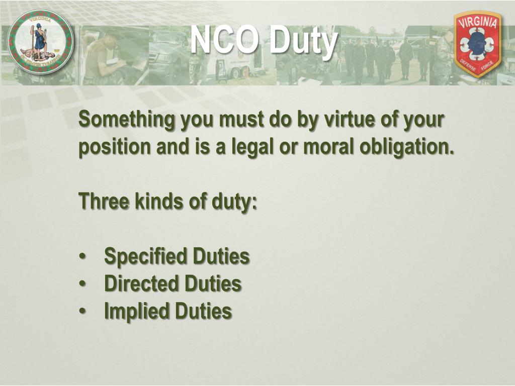 PPT Duties , Responsibilities and Authority of the NCO PowerPoint