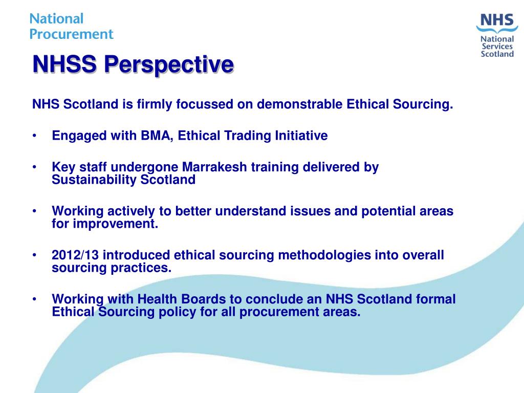 PPT ETHICAL SOURCING IN NHSS PowerPoint Presentation, free download