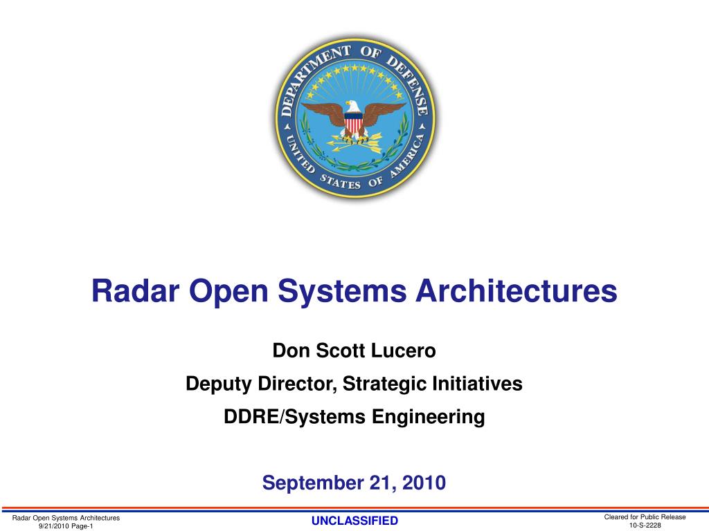PPT Radar Open Systems Architectures Don Scott Lucero Deputy Director