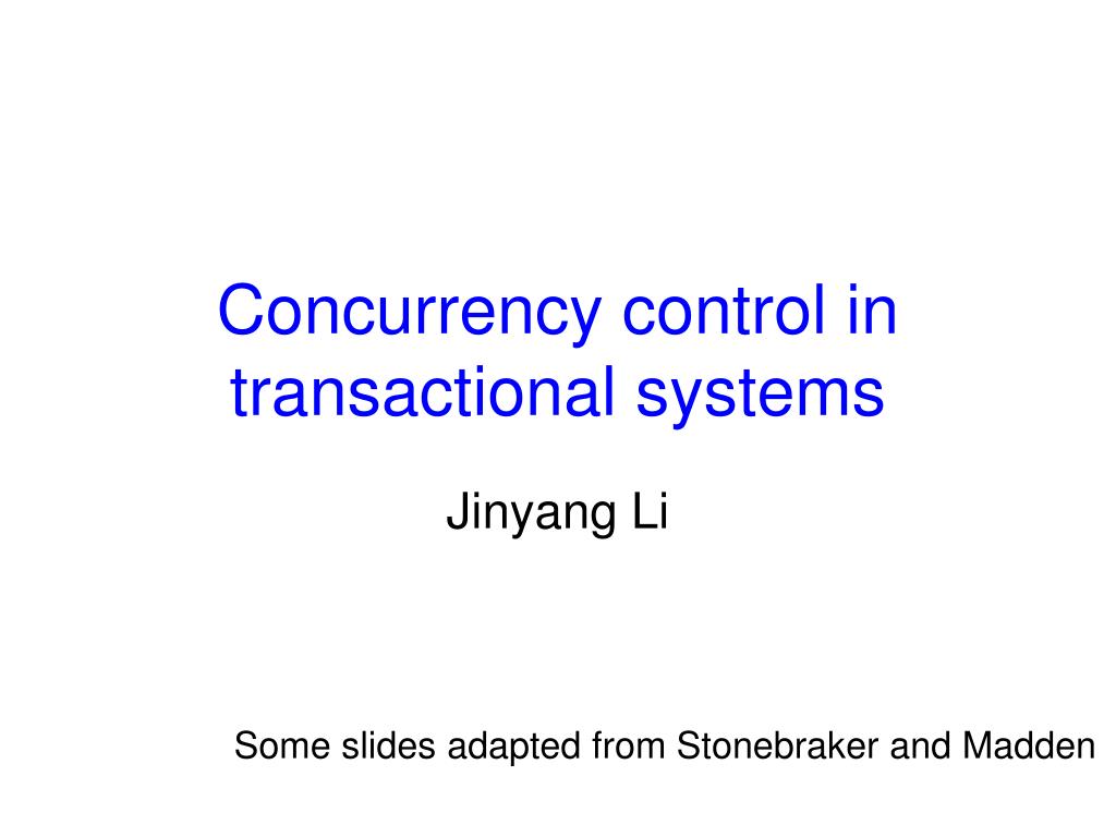 PPT Concurrency control in transactional systems PowerPoint