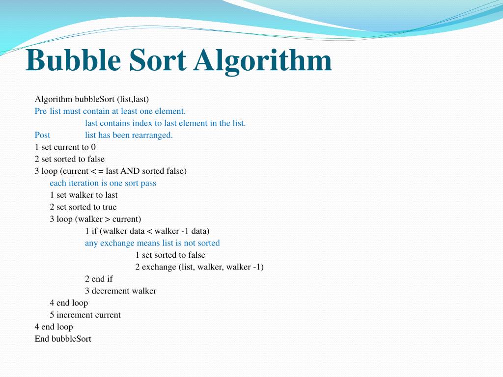 PPT BUBBLE SORT PowerPoint Presentation, free download