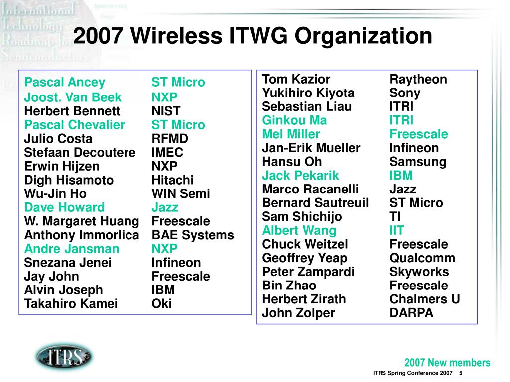 PPT 2007 International Technology Roadmap for Semiconductors Radio