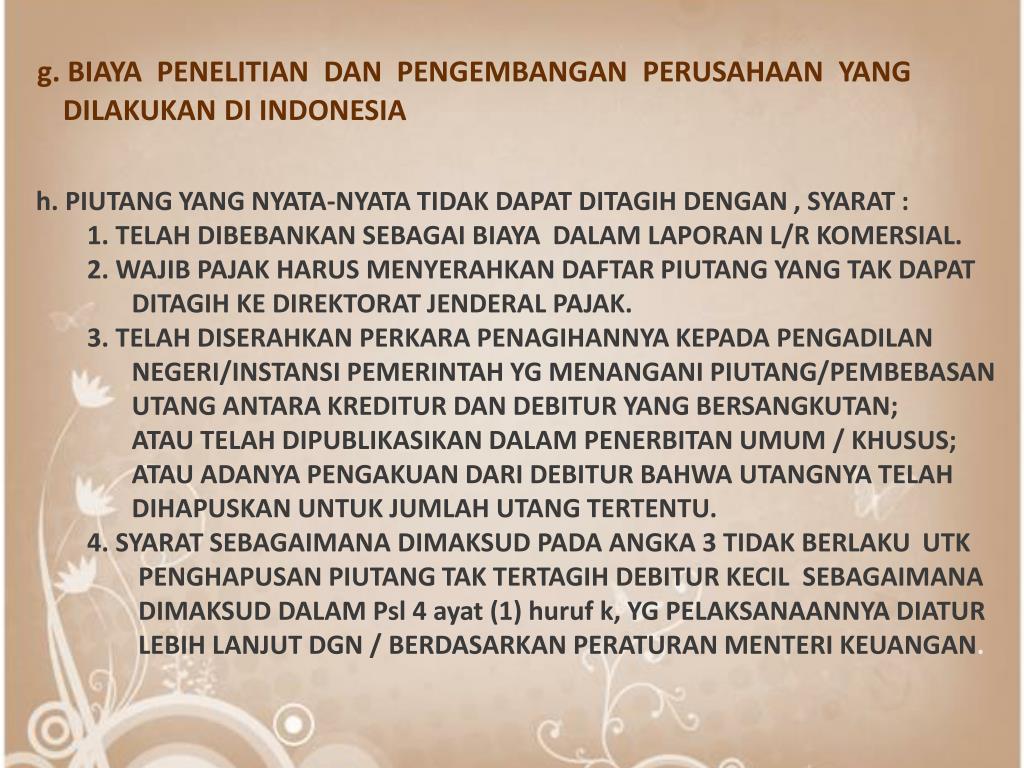 PPT BIAYA YANG BOLEH DIKURANGKAN DARI PENGHASILAN BRUTO WAJIB PAJAK