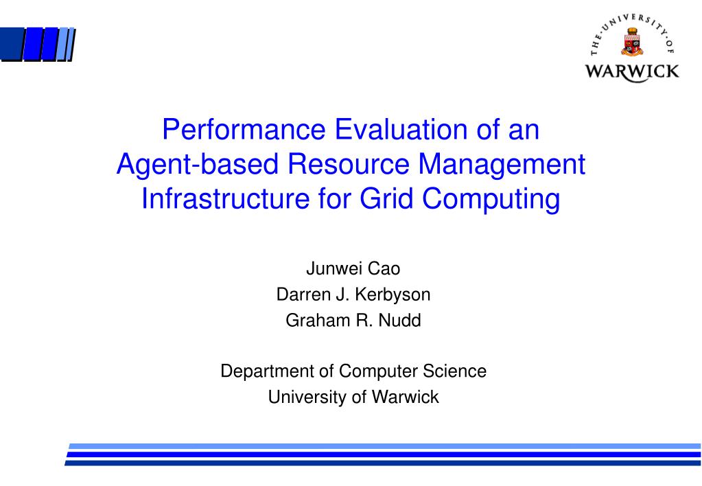 PPT Performance Evaluation of an Agentbased Resource Management