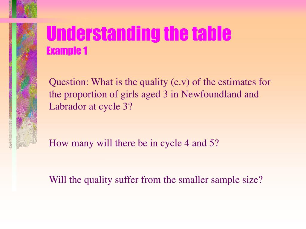 PPT Understanding the table Example 1 PowerPoint Presentation, free download ID4444556