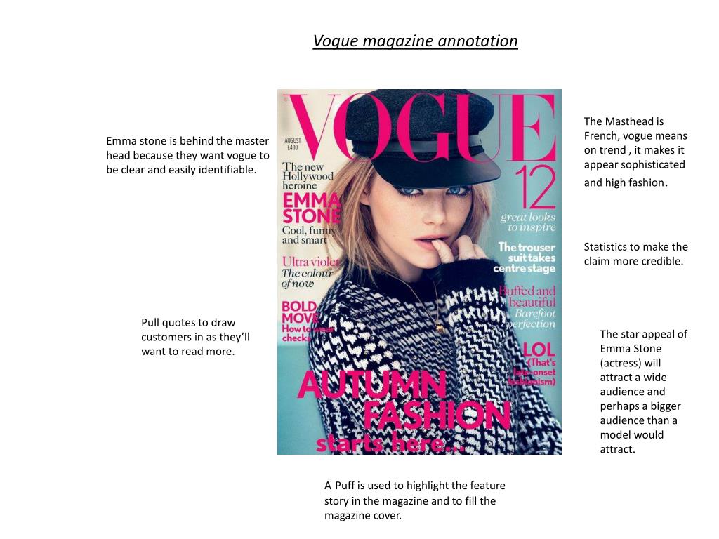 PPT Vogue magazine annotation PowerPoint Presentation, free download