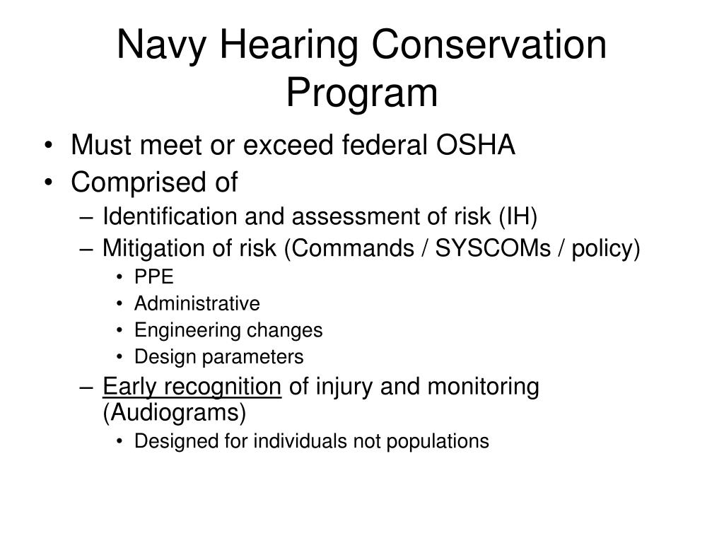 PPT Navy and USMC Hearing Conservation Programs 19 November 2007