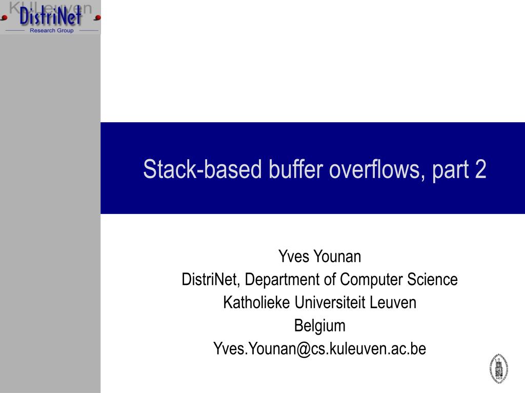 PPT Stackbased buffer overflows, part 2 PowerPoint Presentation
