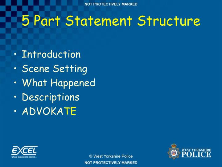 PPT 5 Part Statement Structure PowerPoint Presentation ID4456035