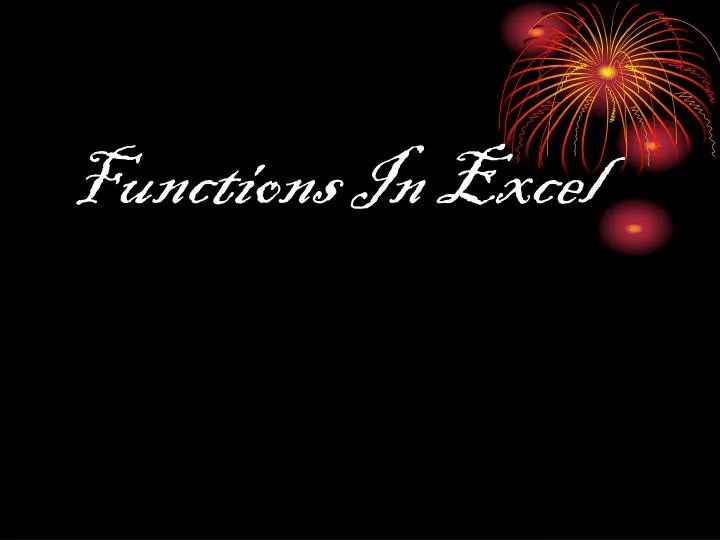 PPT Functions In Excel PowerPoint Presentation, free download ID