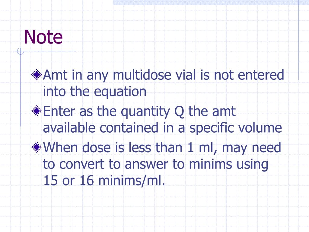 PPT Calculation of parenteral dosages of medication PowerPoint