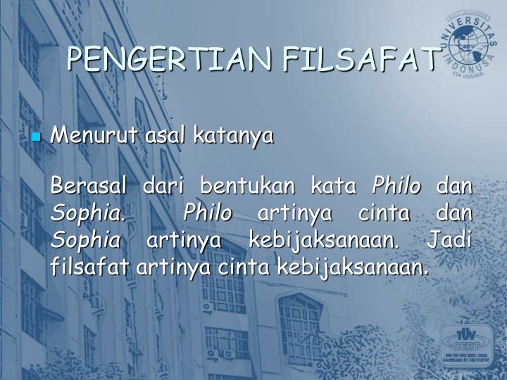 PPT PENGANTAR FILSAFAT PowerPoint Presentation ID4464117