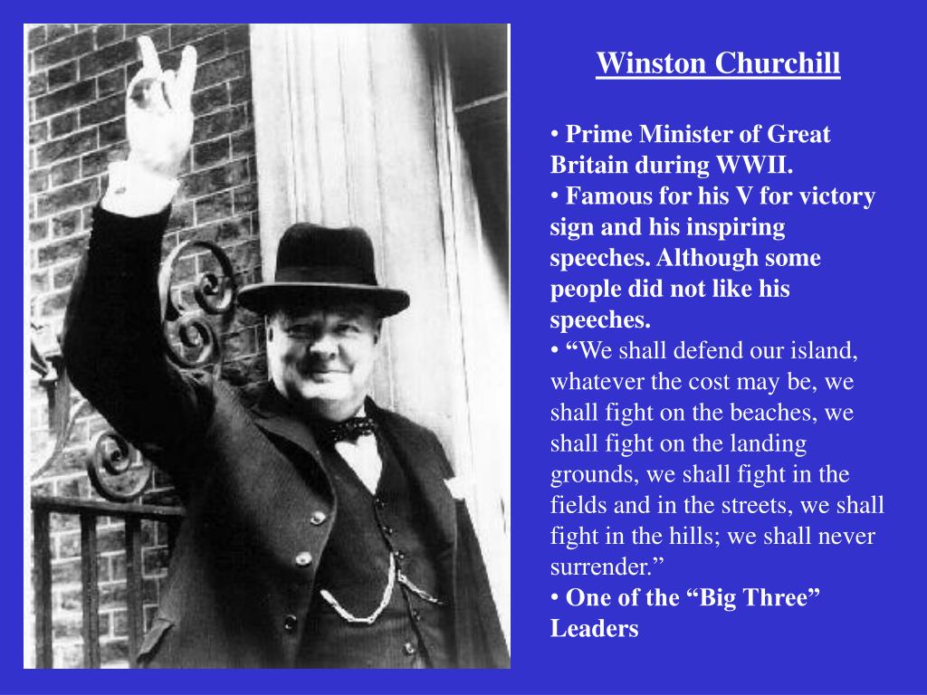 PPT Winston Churchill Prime Minister of Great Britain during WWII