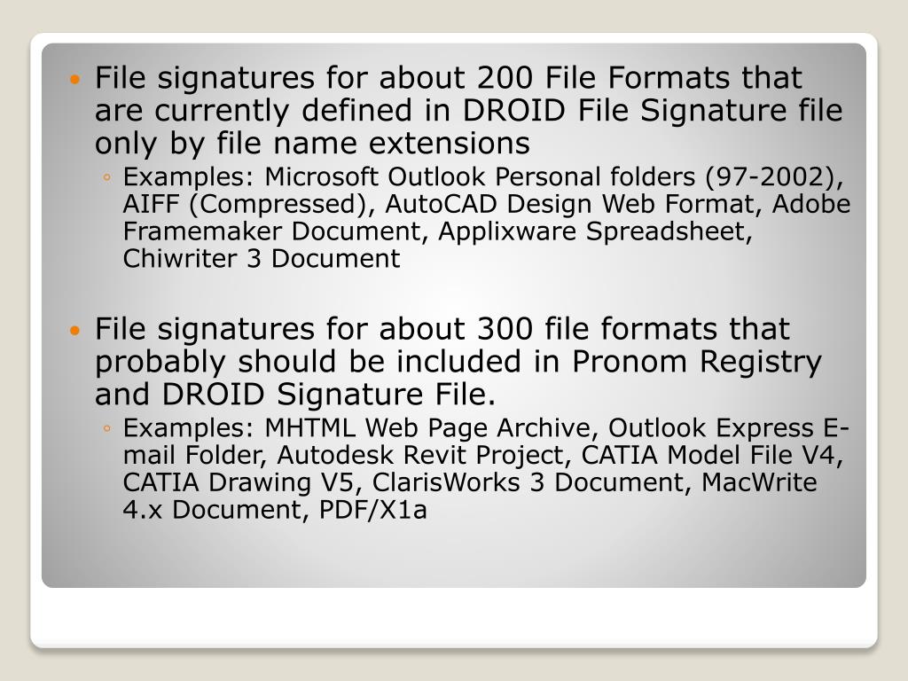 PPT File Format Identification and Archival Processing PowerPoint
