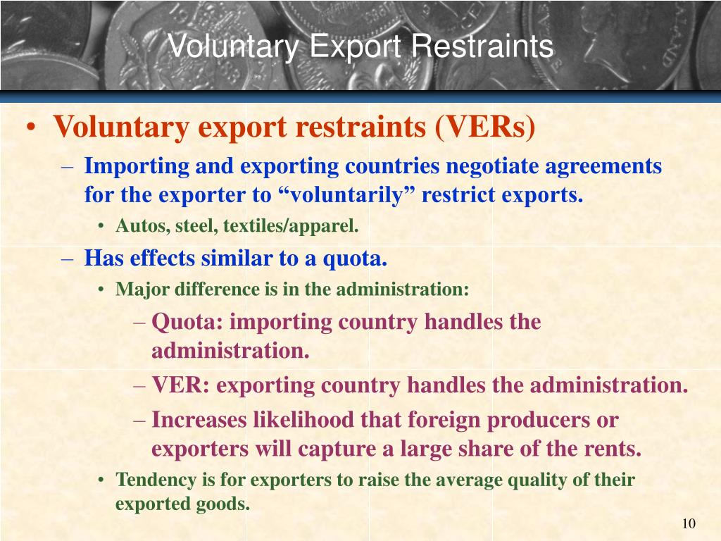 A Quota Is The Same As A Voluntary Export Restraint ShortQuotes.cc