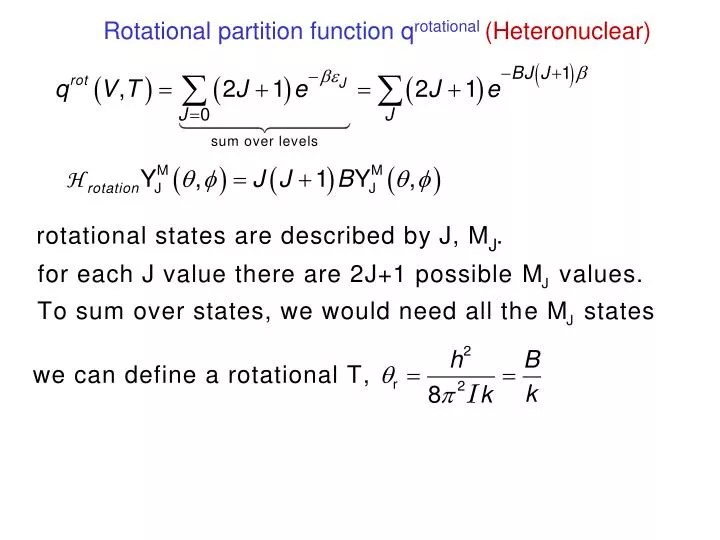 PPT Rotational partition Function, heteronuclear PowerPoint