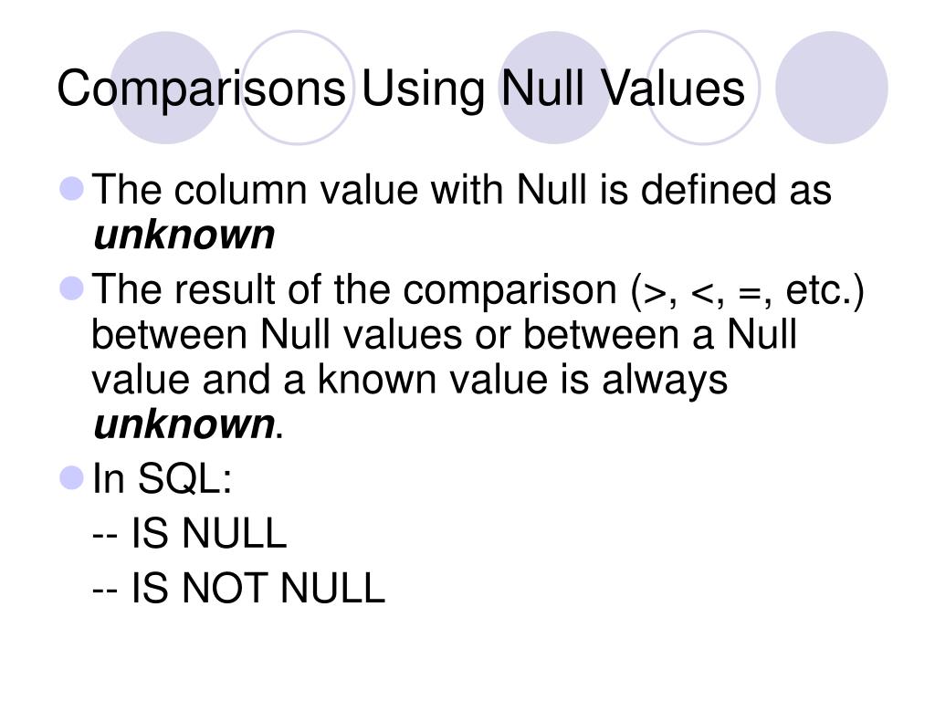 PPT NULL Values in SQL PowerPoint Presentation, free download ID
