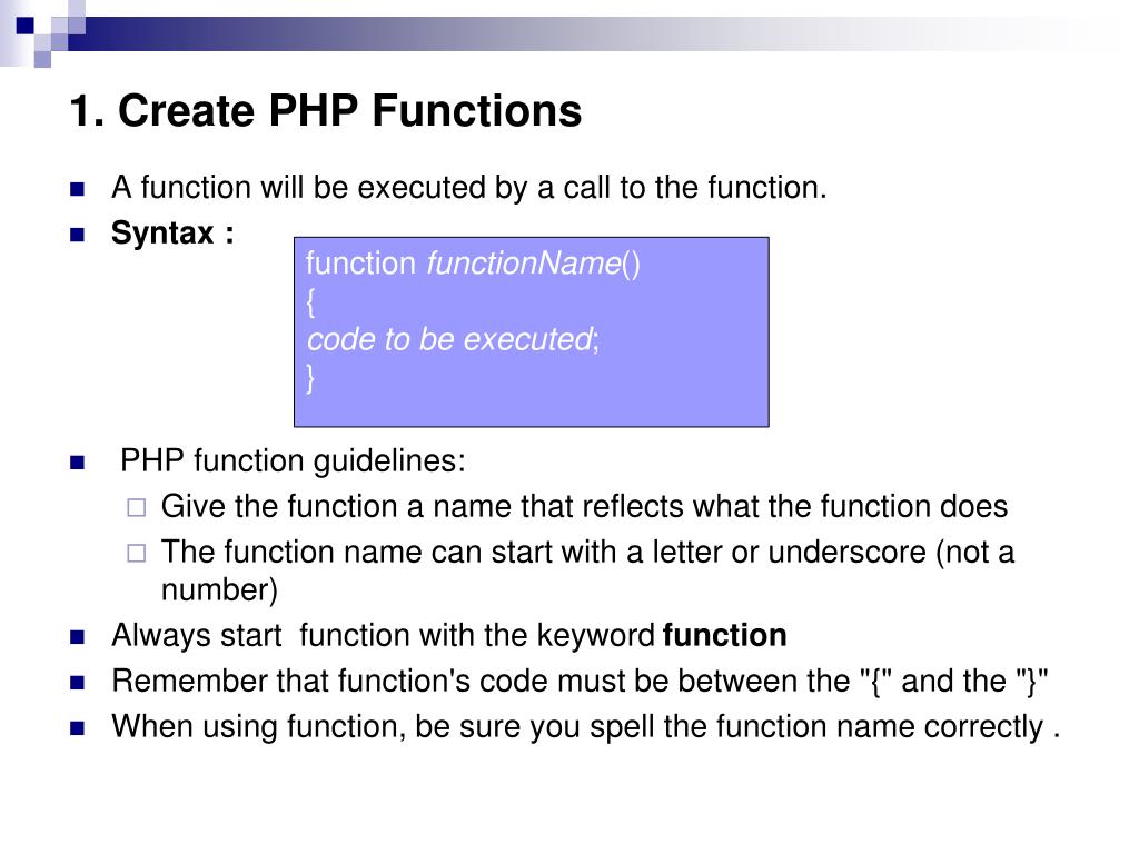PPT PHP Functions and Date Functions PowerPoint Presentation, free download ID4472941
