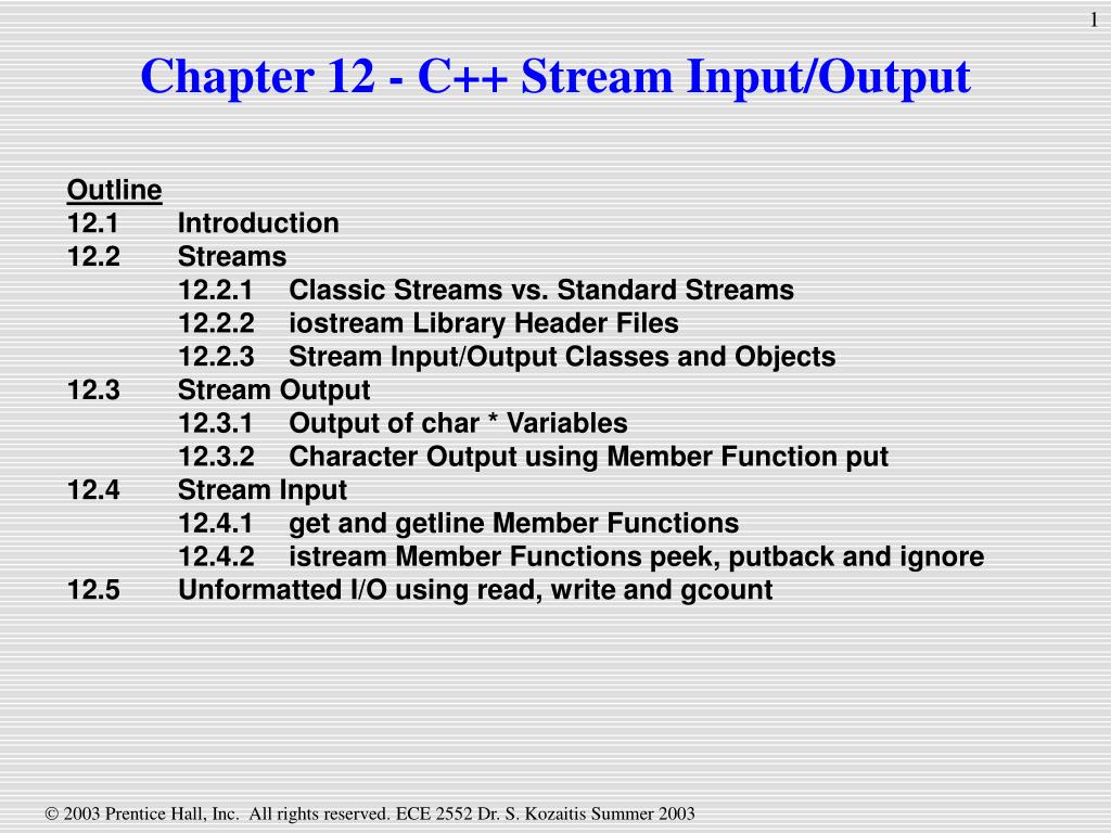 PPT Chapter 12 C++ Stream Input/Output PowerPoint Presentation, free download ID4474184