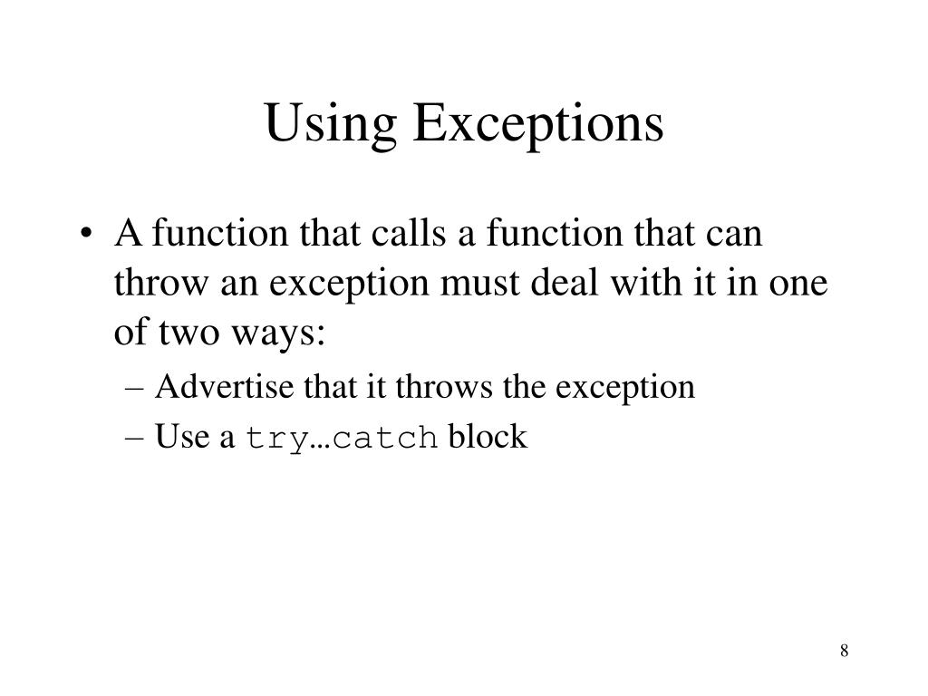 PPT Why do we need exceptions? PowerPoint Presentation, free download
