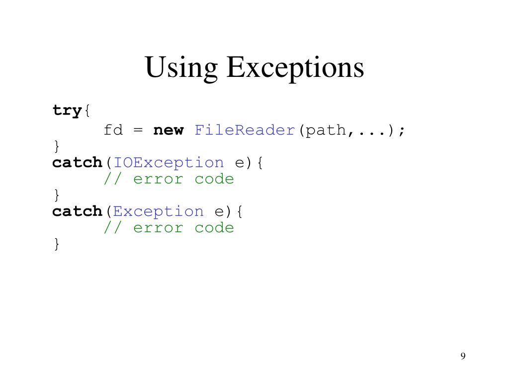 PPT Why do we need exceptions? PowerPoint Presentation, free download