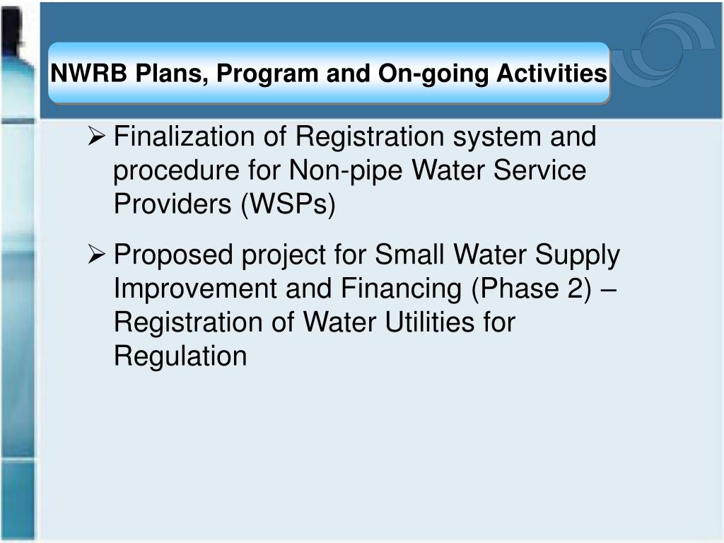PPT Economic Regulation of Philippine Water Utilities PowerPoint