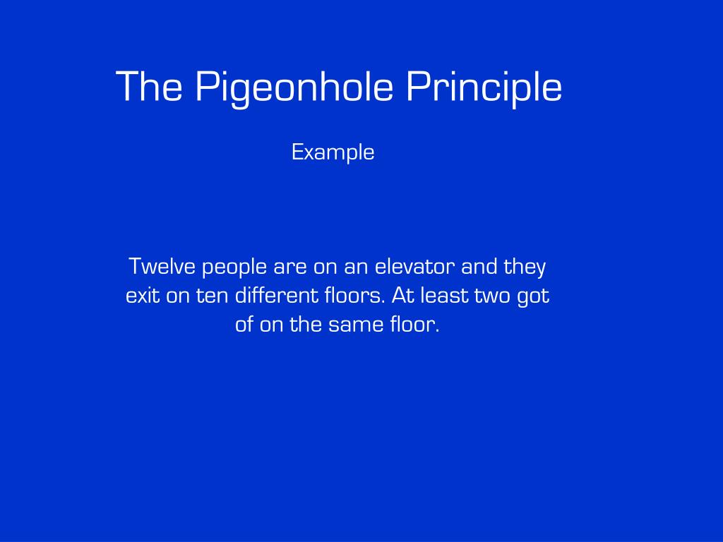PPT The Pigeonhole Principle PowerPoint Presentation, free download