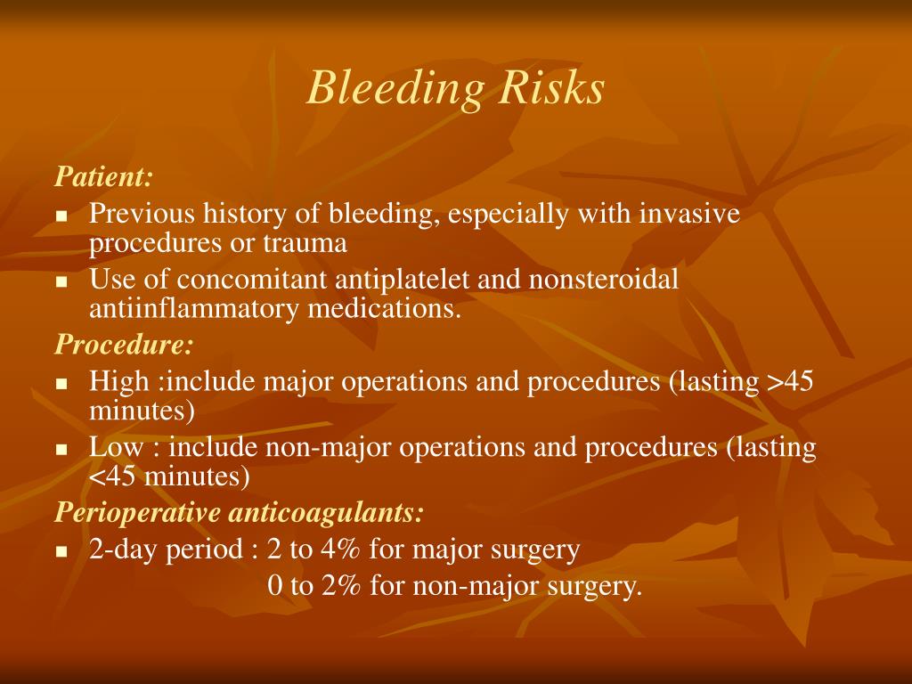 PPT Perioperative Management of Oral Anticoagulation PowerPoint