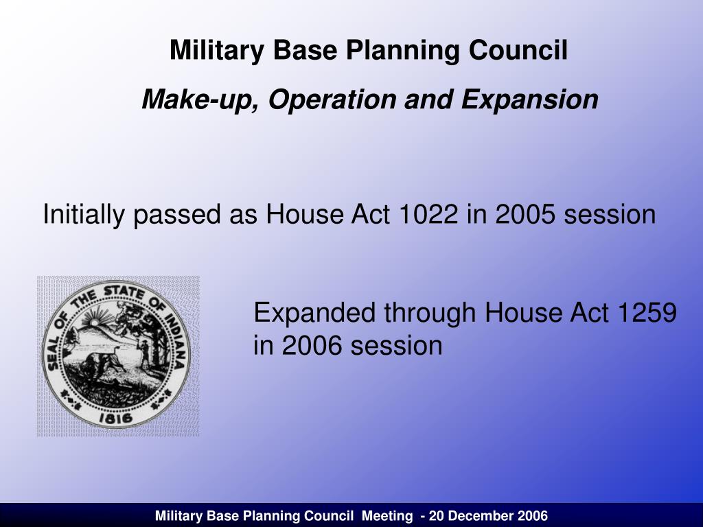 PPT MILITARY BASE PLANNING COUNCIL PowerPoint Presentation, free