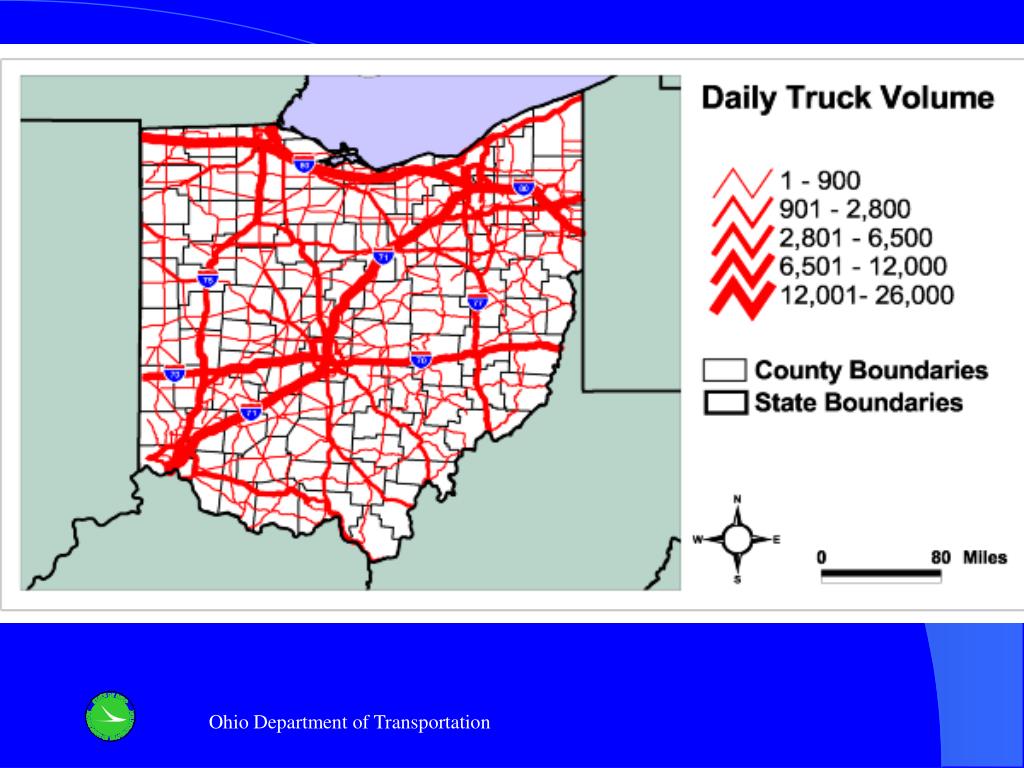 Ohio Truck Routes Map PPT Freight Impacts on Ohio&rsquo;s Transportation System PowerPoint