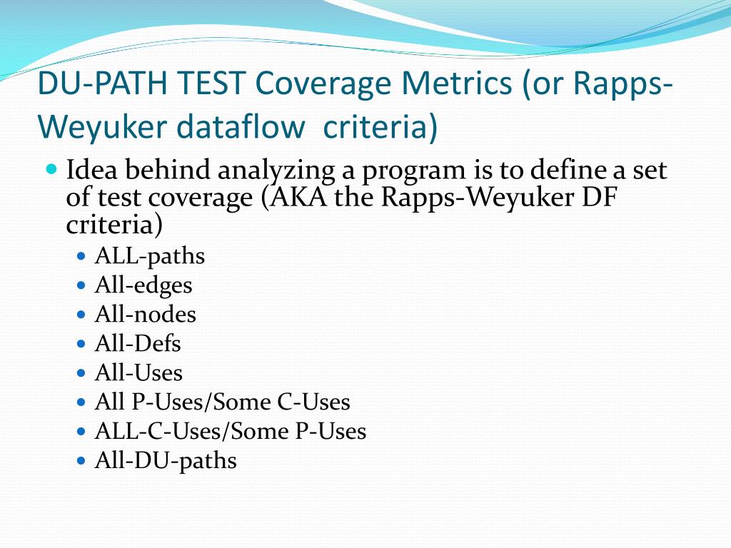 PPT Data Flow Testing PowerPoint Presentation, free download ID4495080