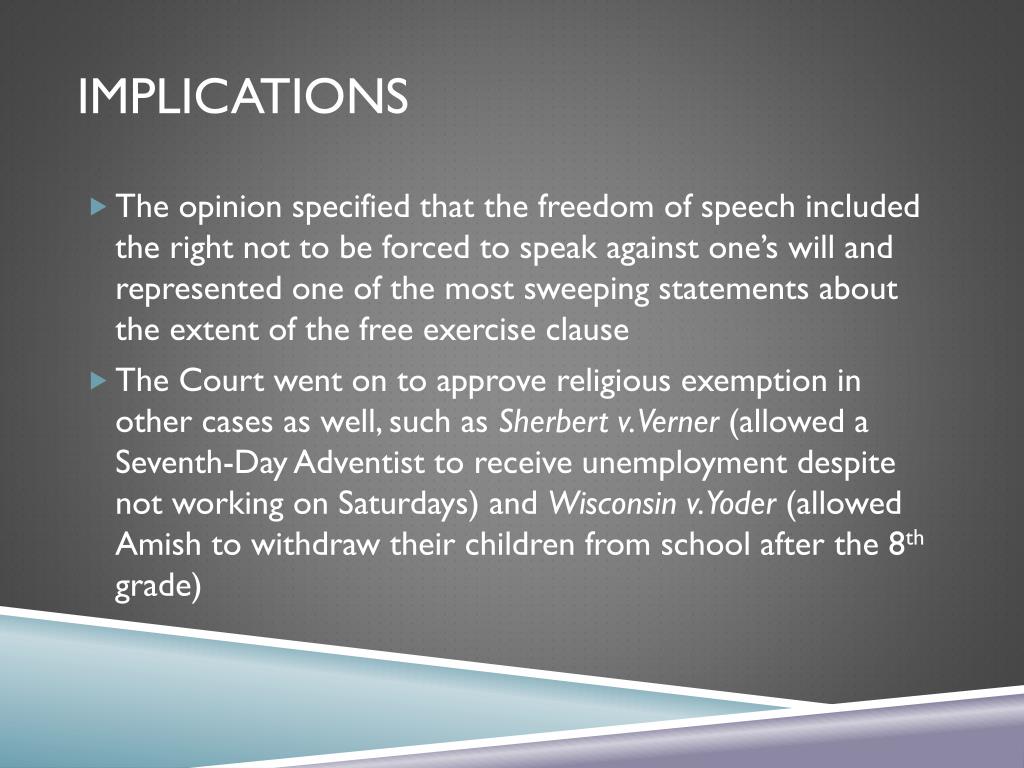 PPT West Virginia Board of Ed v. PowerPoint Presentation