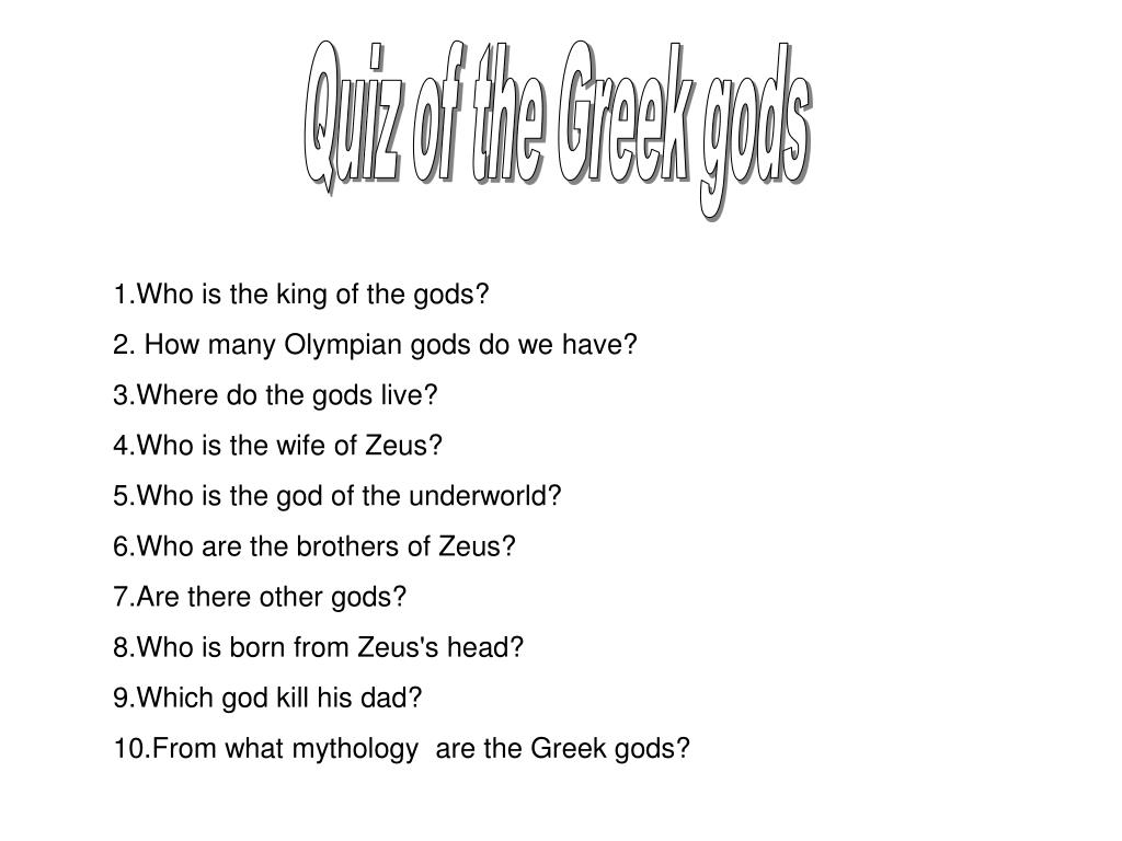 PPT The Greek Gods PowerPoint Presentation, free download ID4495514