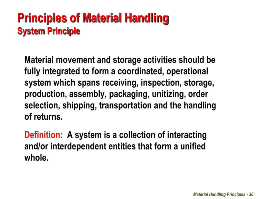 PPT Facilities Planning Unit 09 Material Handling Principles