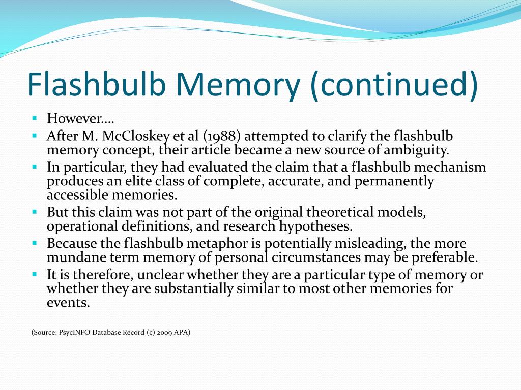 PPT Flashbulb Memory PowerPoint Presentation, free download ID4502163