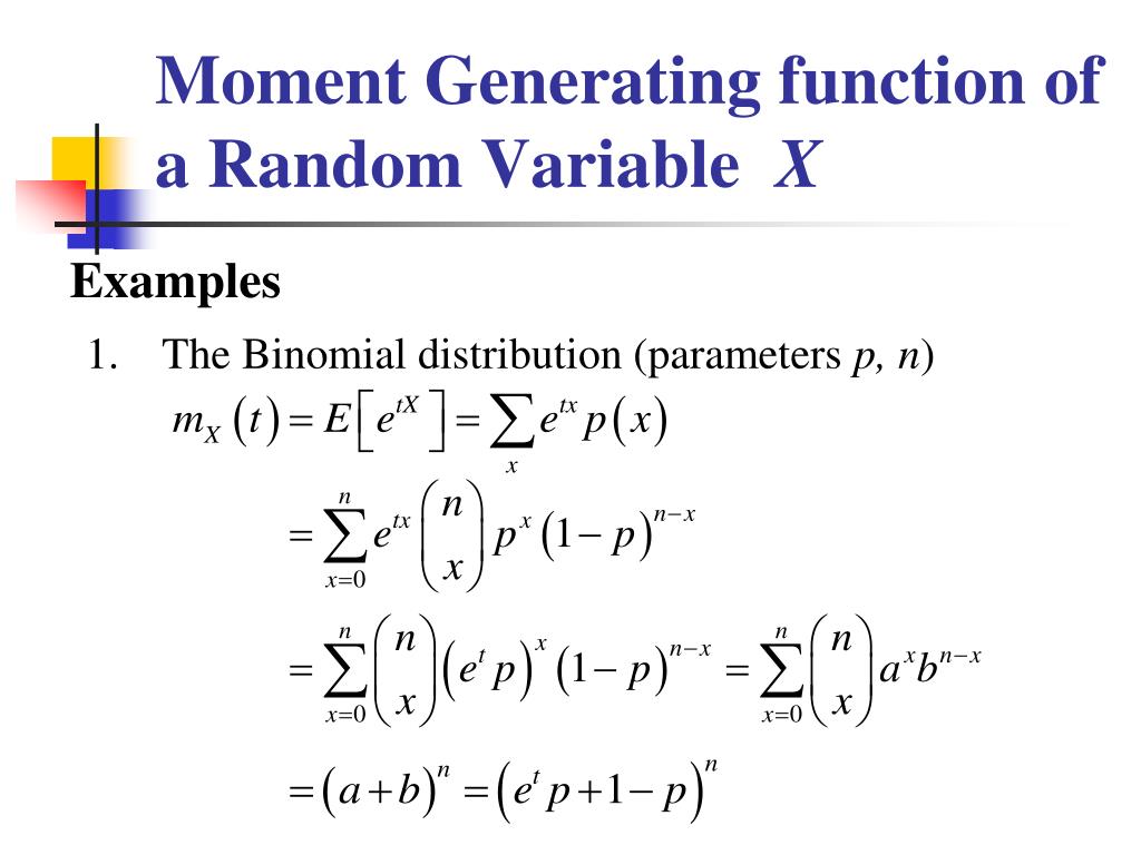 PPT Moment Generating Functions PowerPoint Presentation, free