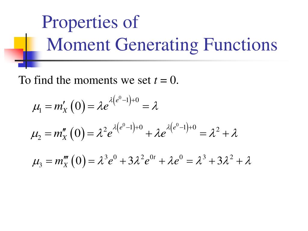 PPT Moment Generating Functions PowerPoint Presentation, free