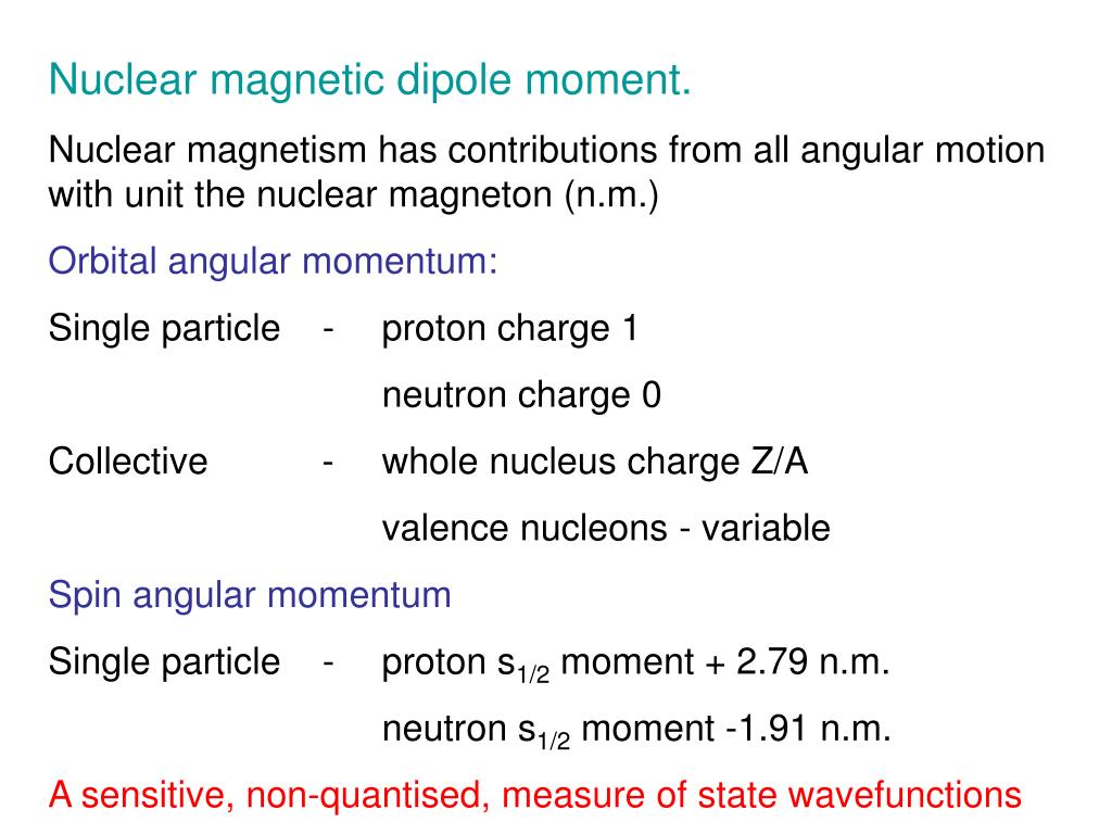 PPT The Table of Nuclear Dipole and Spectroscopic Electric Quadrupole Moments