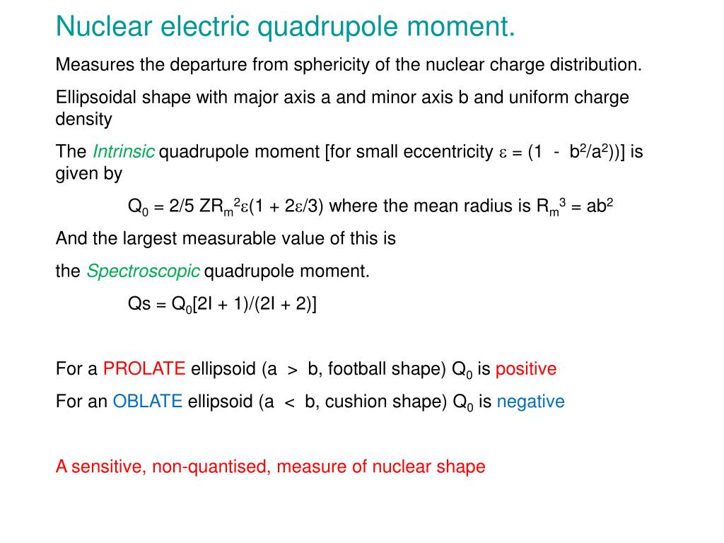 PPT The Table of Nuclear Dipole and Spectroscopic Electric Quadrupole Moments