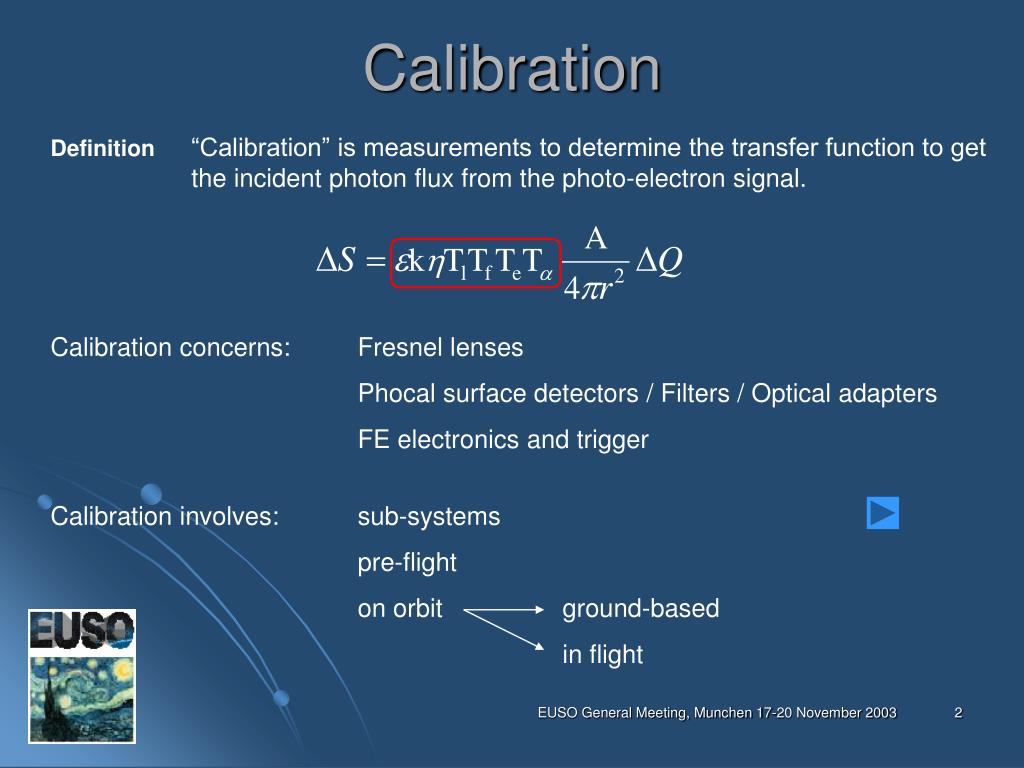 PPT Updated calibration designs and EUSO calibration DB PowerPoint