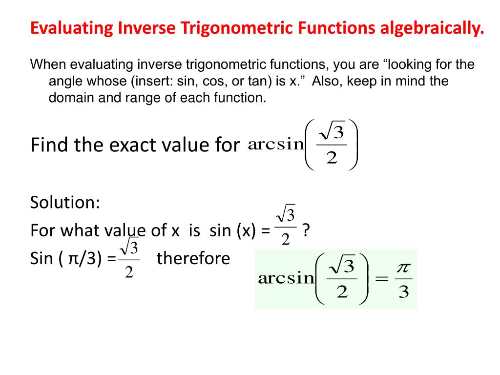 PPT Lesson 4.7. Inverse Trigonometric Functions. PowerPoint